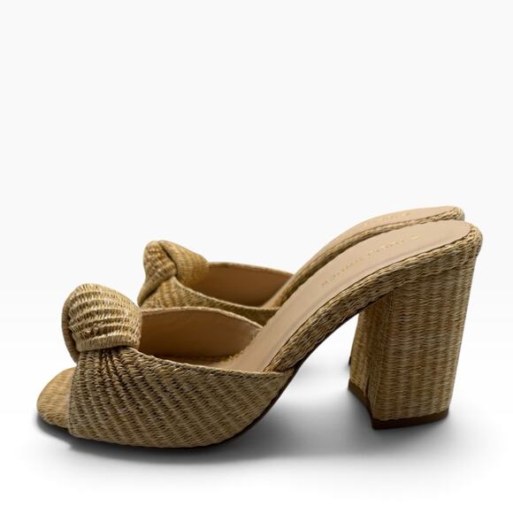 Tuckernuck Shoes - NWB Tuckernuck Blake Raffia Block Heels Tan Size 8